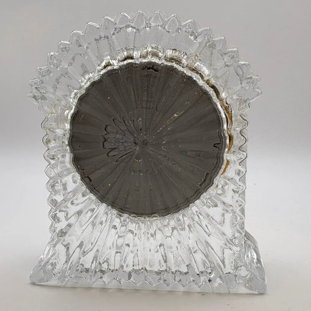 Vintage‎ Imperial 24% Lead Crystal Quartz Mantel Clock AD 433 Tested & Working
